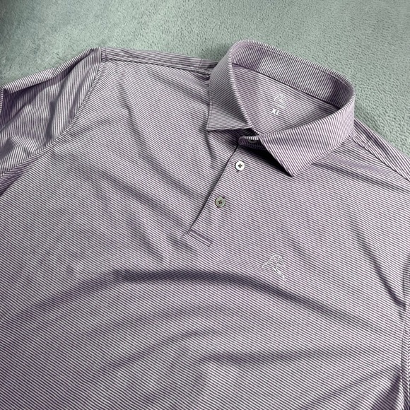 Rhoback Other - Rhoback Mens XL Purple Striped Performance Long Sleeve Polo Shirt Golf Shirt